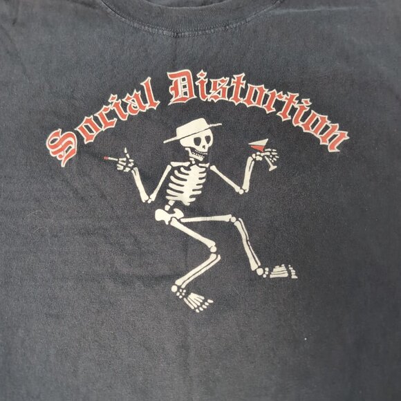 Vintage Social Distortion Punk Rock Band Hanes T-shirt Size L - Picture 2 of 7